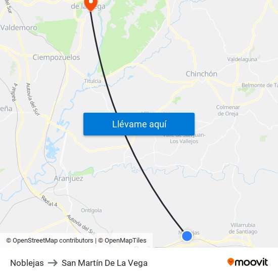 Noblejas to San Martín De La Vega map
