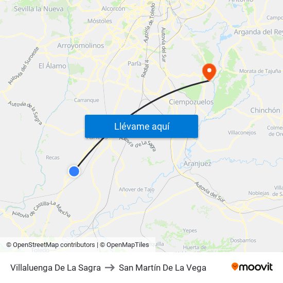 Villaluenga De La Sagra to San Martín De La Vega map