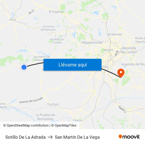 Sotillo De La Adrada to San Martín De La Vega map