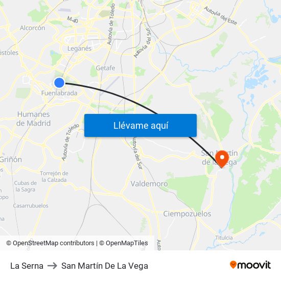 La Serna to San Martín De La Vega map