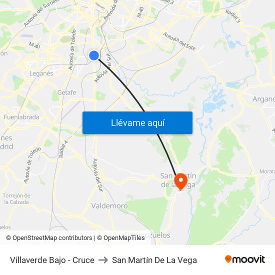 Villaverde Bajo - Cruce to San Martín De La Vega map