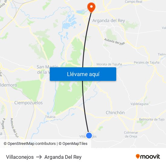 Villaconejos to Arganda Del Rey map