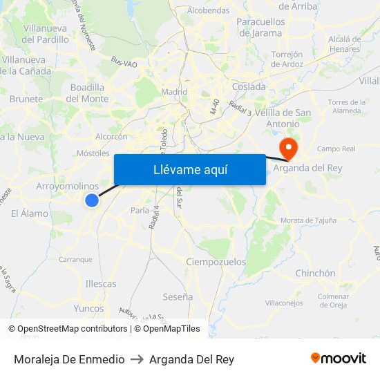 Moraleja De Enmedio to Arganda Del Rey map