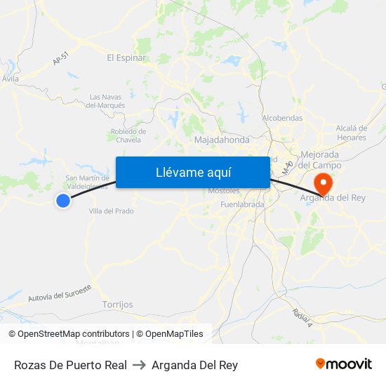 Rozas De Puerto Real to Arganda Del Rey map