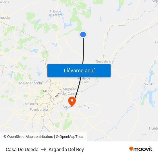 Casa De Uceda to Arganda Del Rey map