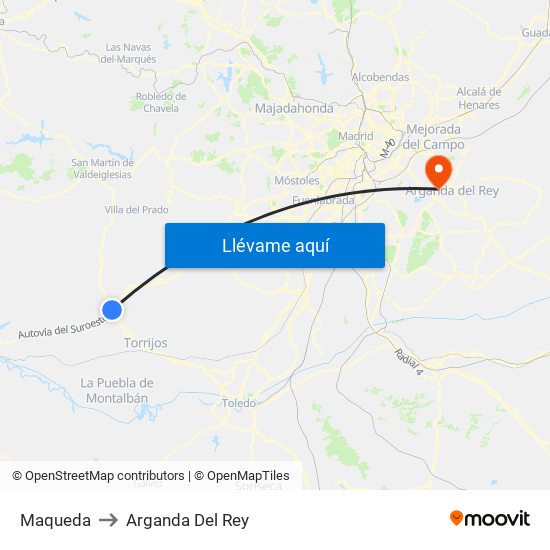Maqueda to Arganda Del Rey map