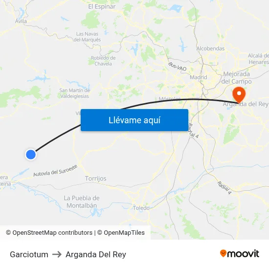 Garciotum to Arganda Del Rey map