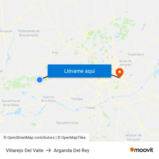 Villarejo Del Valle to Arganda Del Rey map