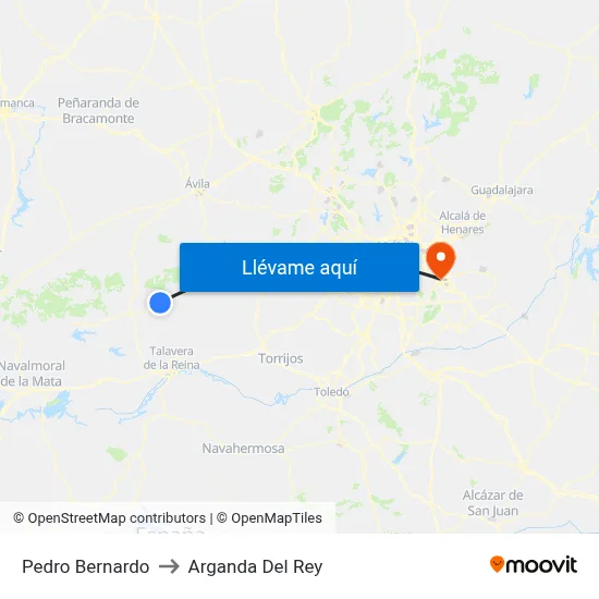 Pedro Bernardo to Arganda Del Rey map