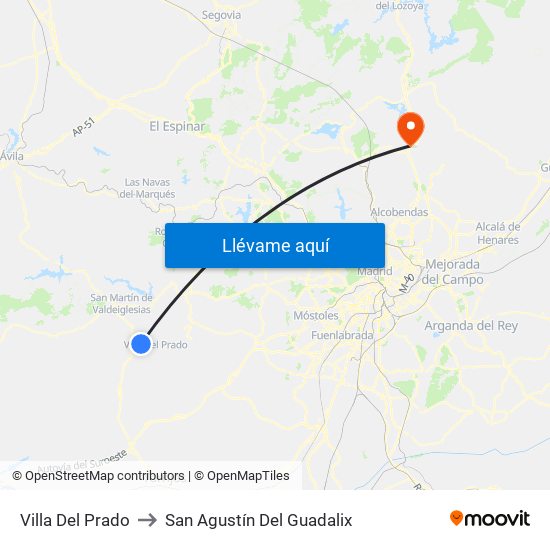 Villa Del Prado to San Agustín Del Guadalix map