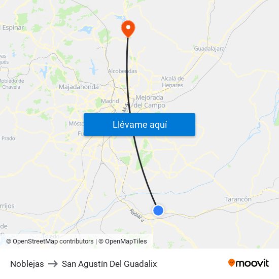 Noblejas to San Agustín Del Guadalix map
