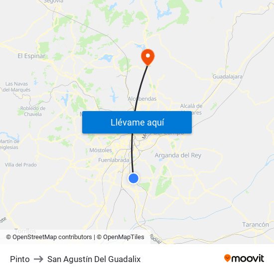 Pinto to San Agustín Del Guadalix map