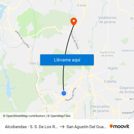 Alcobendas - S. S. De Los Reyes to San Agustín Del Guadalix map