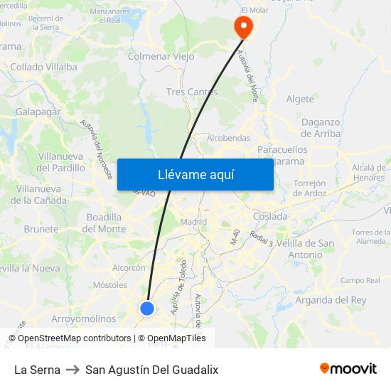 La Serna to San Agustín Del Guadalix map