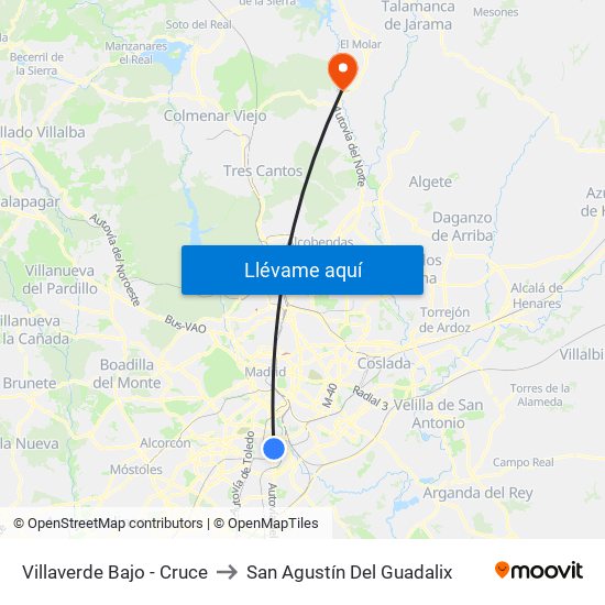 Villaverde Bajo - Cruce to San Agustín Del Guadalix map