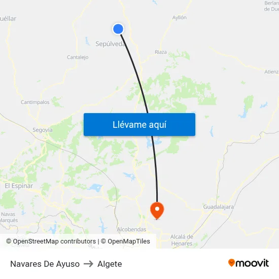 Navares De Ayuso to Algete map
