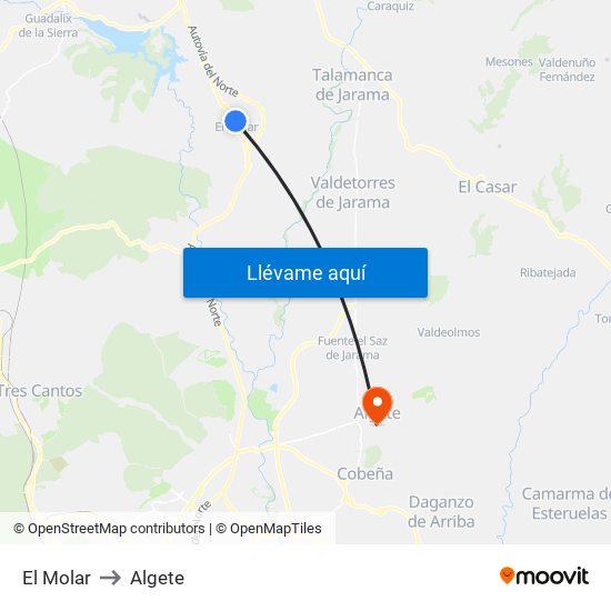 El Molar to Algete map