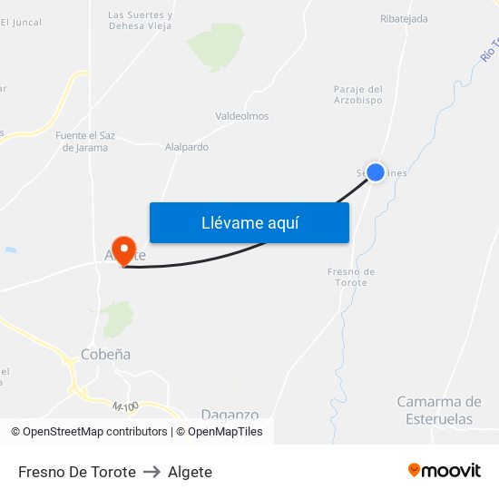 Fresno De Torote to Algete map