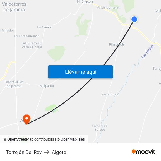 Torrejón Del Rey to Algete map