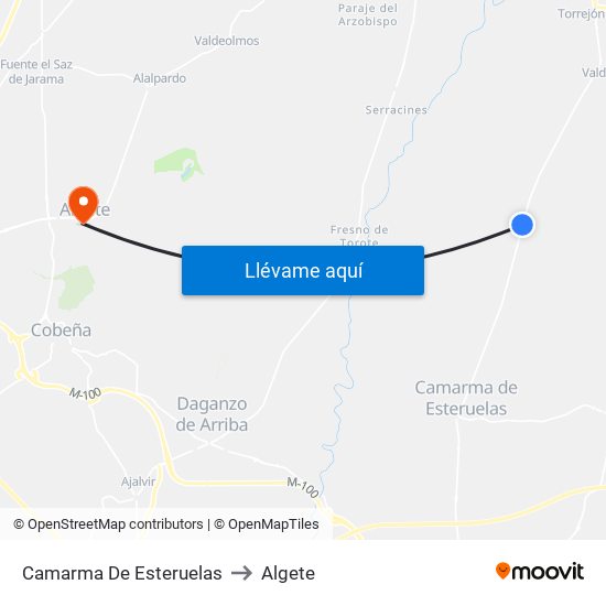 Camarma De Esteruelas to Algete map