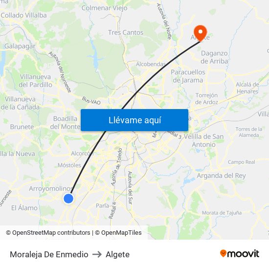 Moraleja De Enmedio to Algete map