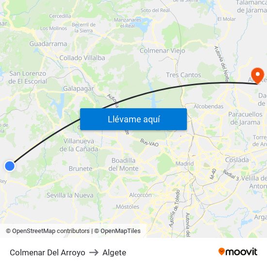 Colmenar Del Arroyo to Algete map