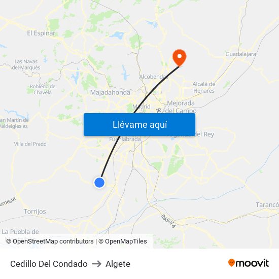 Cedillo Del Condado to Algete map