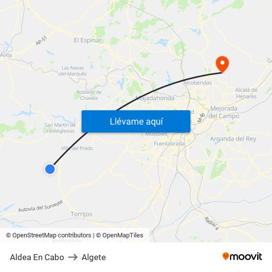 Aldea En Cabo to Algete map