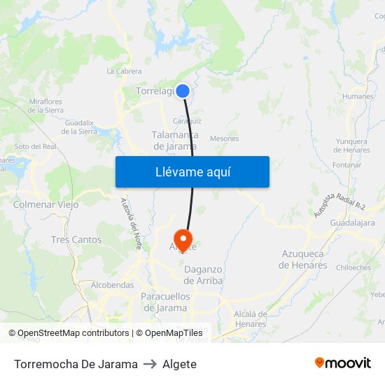 Torremocha De Jarama to Algete map
