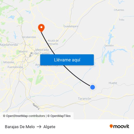 Barajas De Melo to Algete map