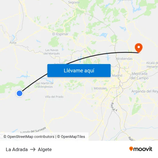 La Adrada to Algete map