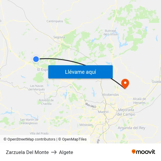 Zarzuela Del Monte to Algete map