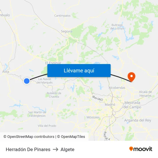 Herradón De Pinares to Algete map