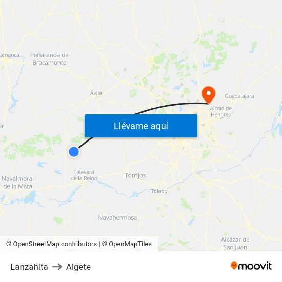 Lanzahíta to Algete map
