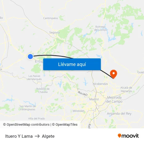 Ituero Y Lama to Algete map
