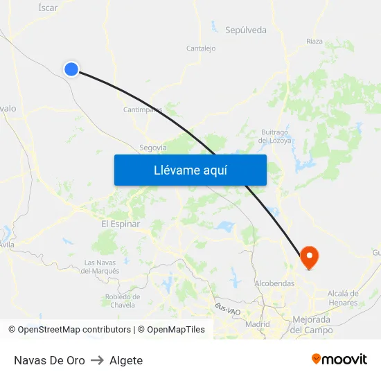Navas De Oro to Algete map