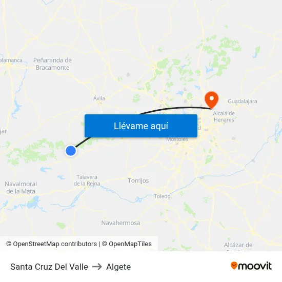 Santa Cruz Del Valle to Algete map