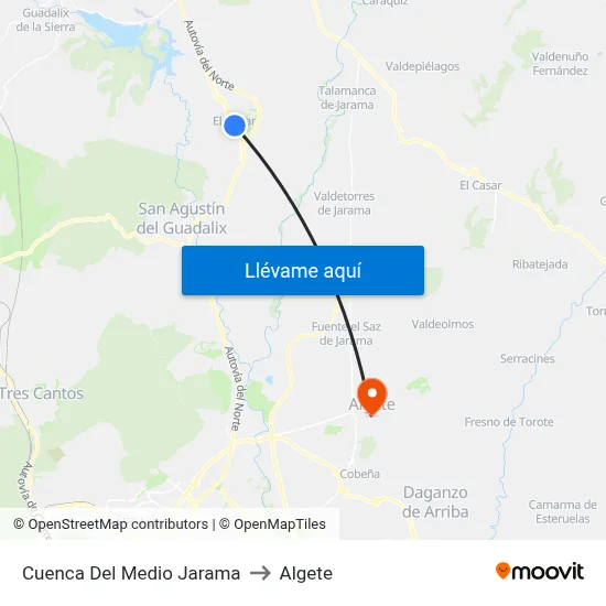 Cuenca Del Medio Jarama to Algete map