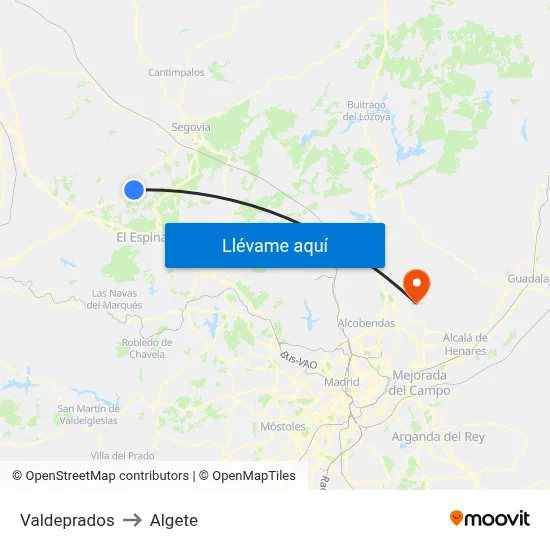Valdeprados to Algete map