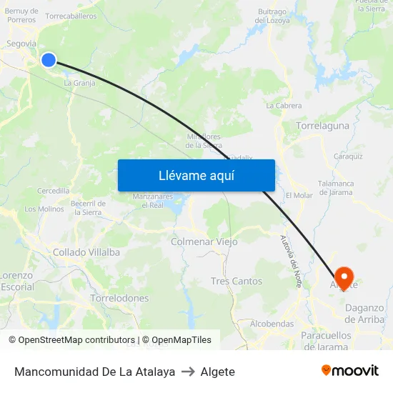 Mancomunidad De La Atalaya to Algete map
