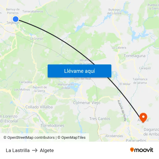 La Lastrilla to Algete map