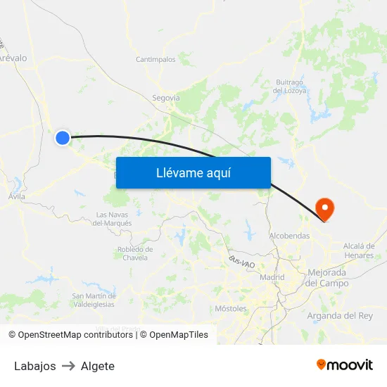 Labajos to Algete map