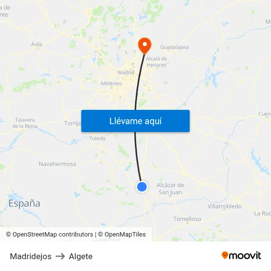 Madridejos to Algete map