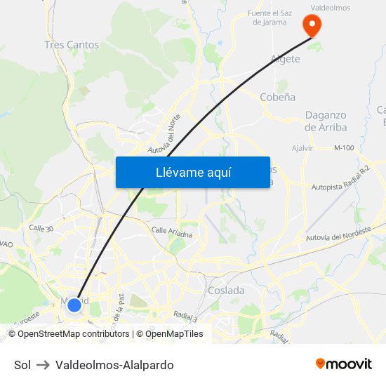 Sol to Valdeolmos-Alalpardo map