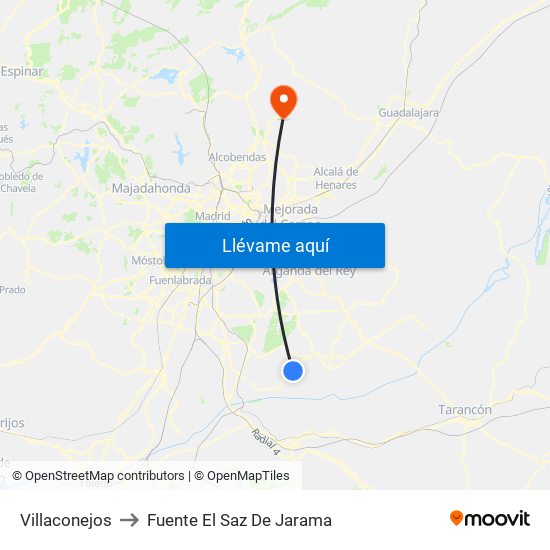 Villaconejos to Fuente El Saz De Jarama map