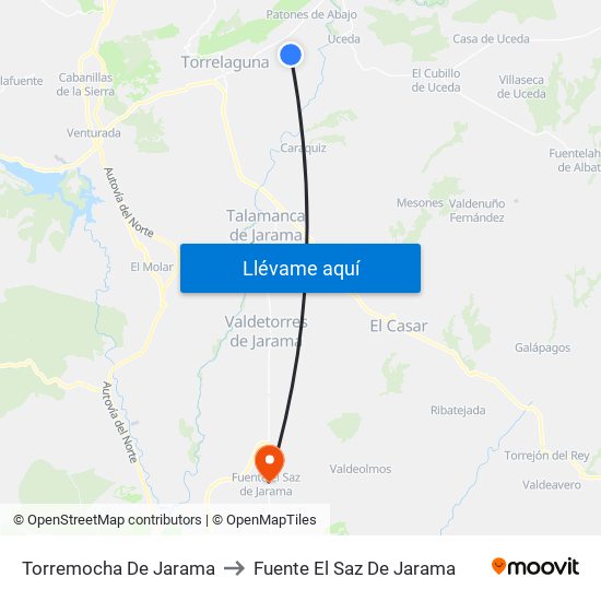 Torremocha De Jarama to Fuente El Saz De Jarama map