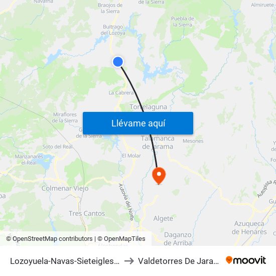 Lozoyuela-Navas-Sieteiglesias to Valdetorres De Jarama map