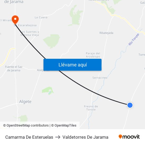 Camarma De Esteruelas to Valdetorres De Jarama map