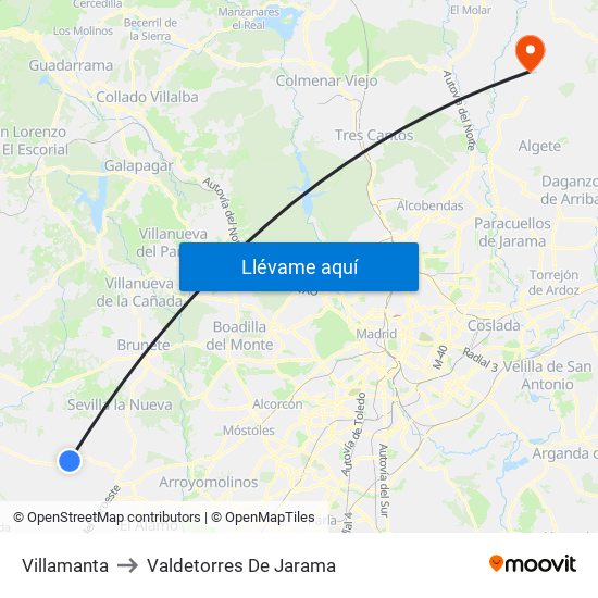 Villamanta to Valdetorres De Jarama map