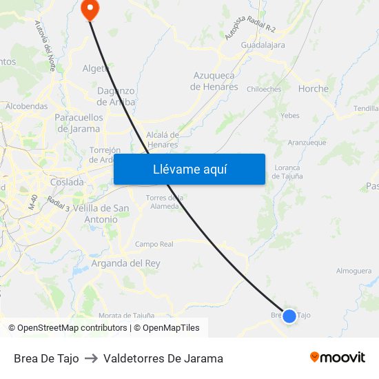 Brea De Tajo to Valdetorres De Jarama map